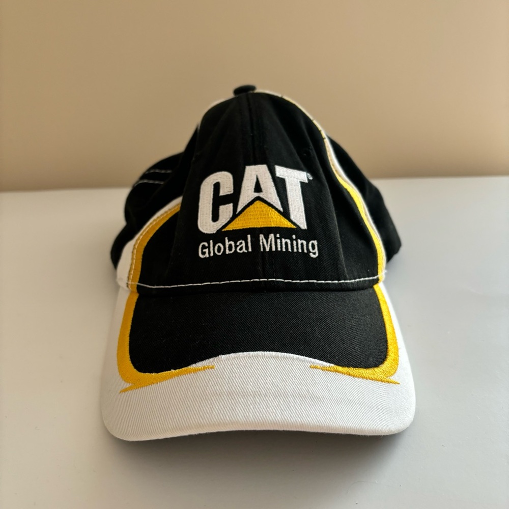 CAT Caterpillar Hat Cap Black Yellow